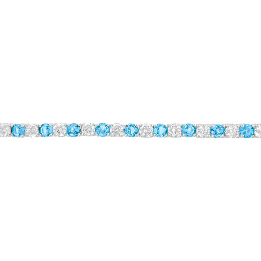 Two and a half mm Aqua Stone Tennis Bracelet
