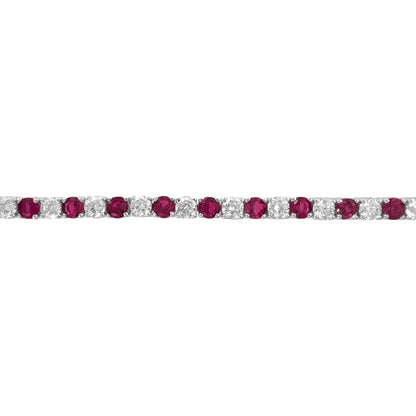 Two and a half mm Fuchsia Stone Tennis Bracelet