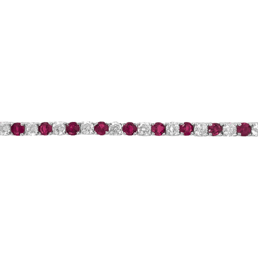 Two and a half mm Fuchsia Stone Tennis Bracelet
