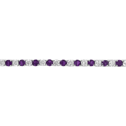 Two and a half mm Purple Stone Tennis Bracelet