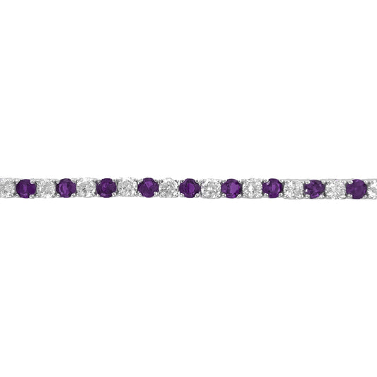 Two and a half mm Purple Stone Tennis Bracelet