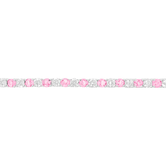 Three mm Pink Stone Tennis Bracelet