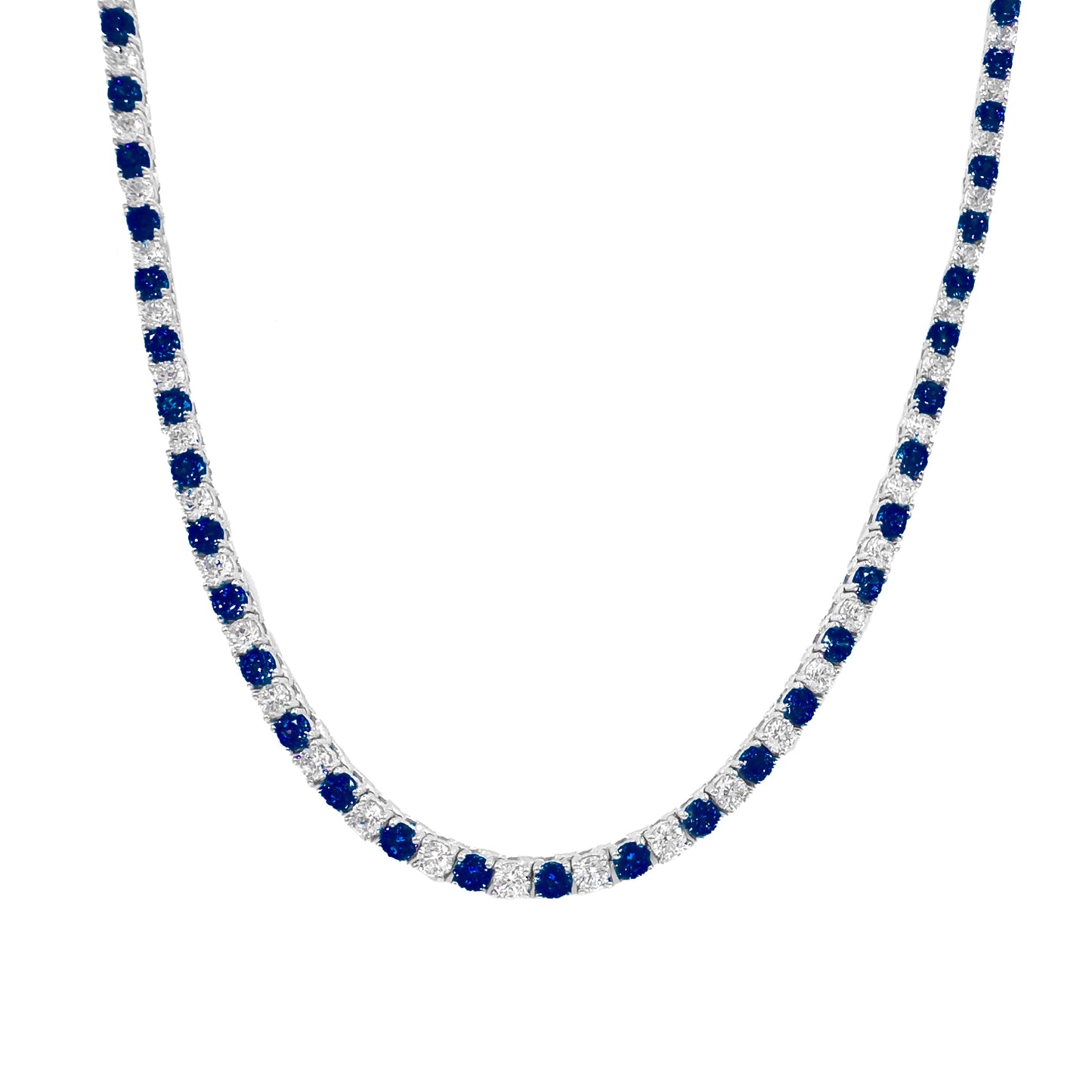 Two and a half mm Navy Tennis Necklace