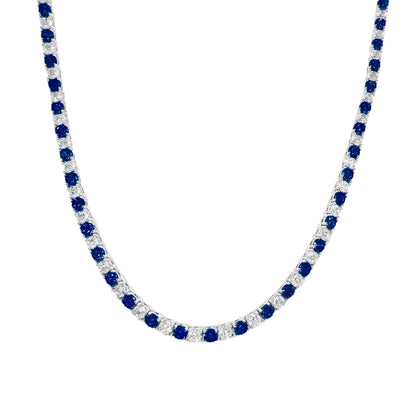 Two and a half mm Navy Tennis Necklace