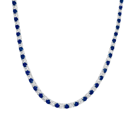 Two and a half mm Navy Tennis Necklace