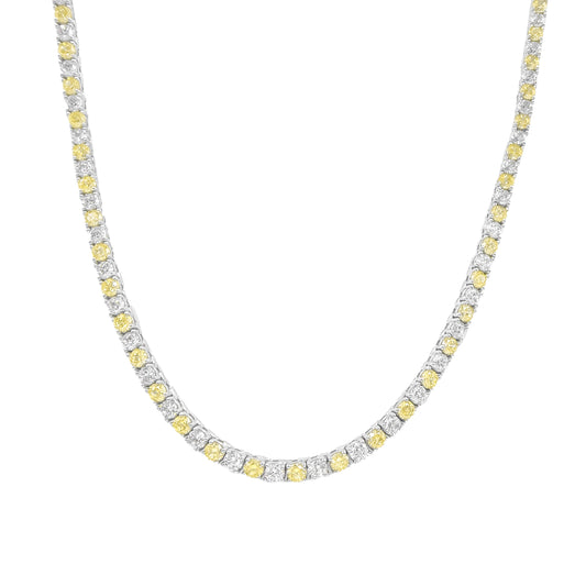Three mm Yellow Stone Tennis Necklace