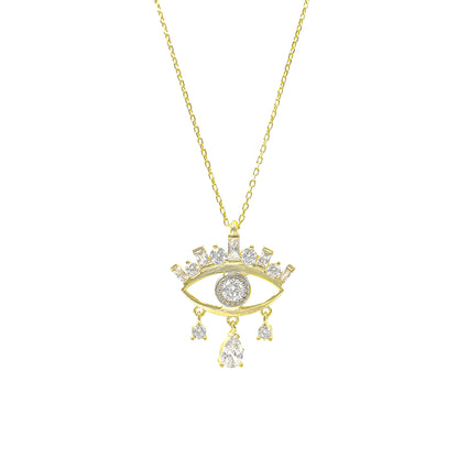 Drop Stone Eye Necklace