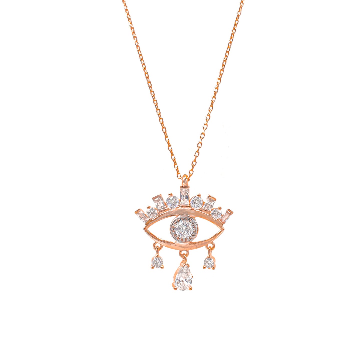 Drop Stone Eye Necklace