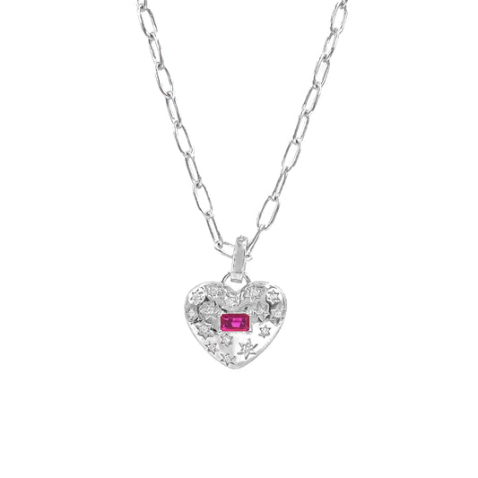 Paperclip Chain Heart Necklace