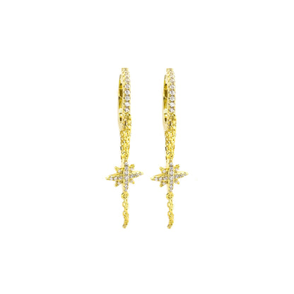 Star Stone Chain Earring