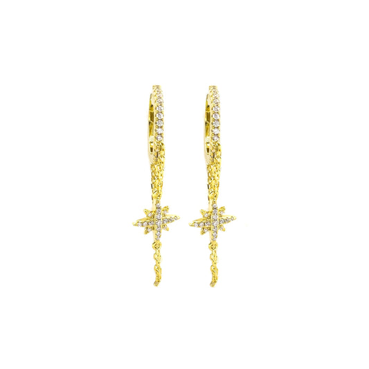 Star Stone Chain Earring