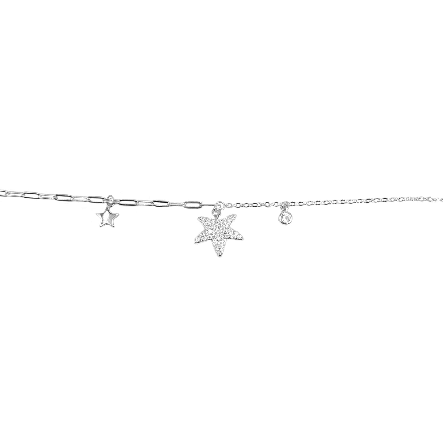 Stone Paperclip Star Bracelet