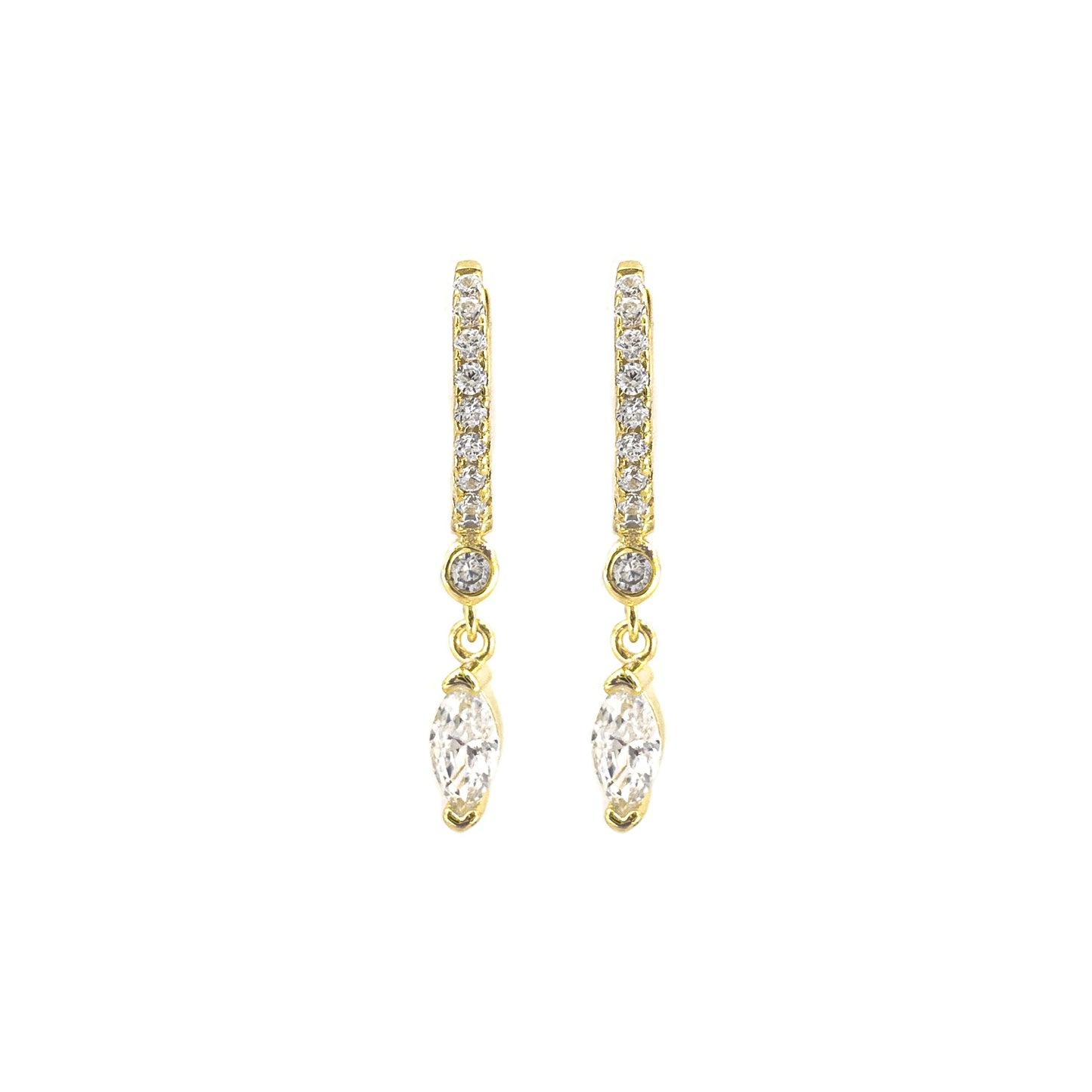 Marquise Stone Hoop Earrings