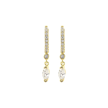 Marquise Stone Hoop Earrings