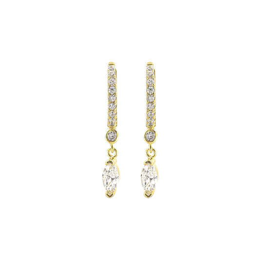 Marquise Stone Hoop Earrings