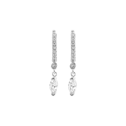 Marquise Stone Hoop Earrings