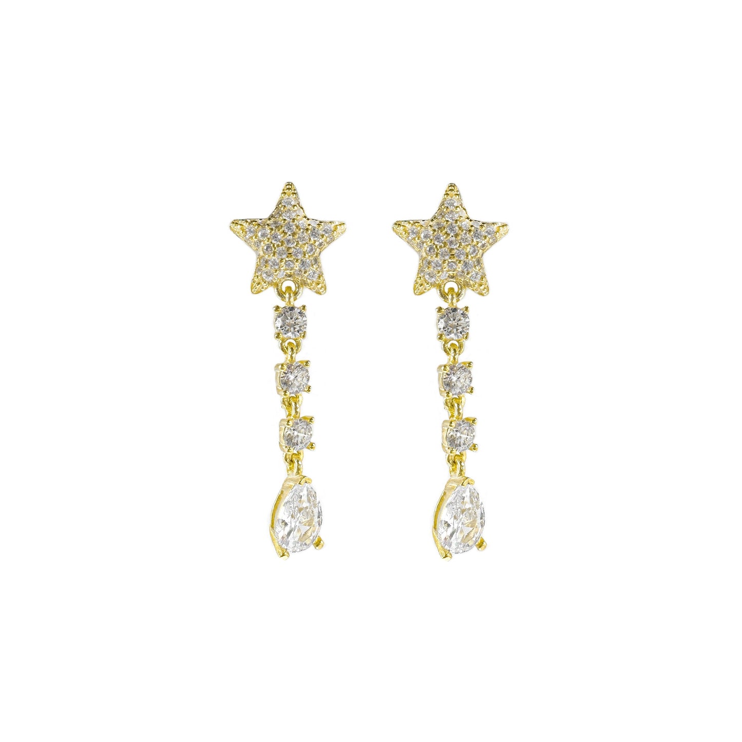 Star Drop Stone Earrings