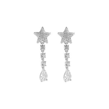 Star Drop Stone Earrings