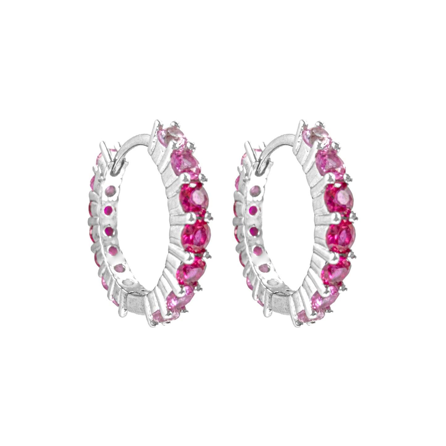 Pink Toned Waterway Hoop Earrings