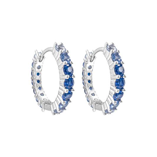 Blue-Toned Waterway Hoop Earrings
