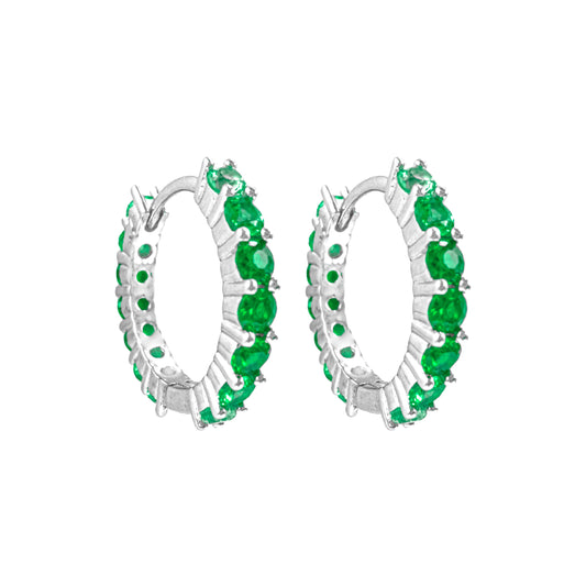 Green Toned Waterway Hoop Earrings