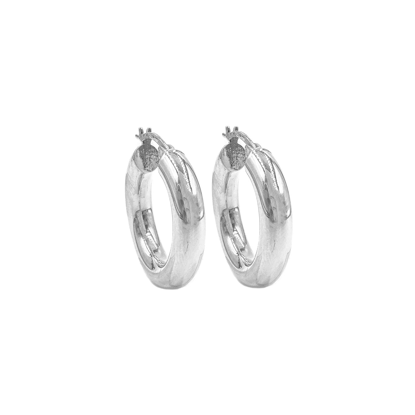 Two and a half cm Domed Hoop Earrings