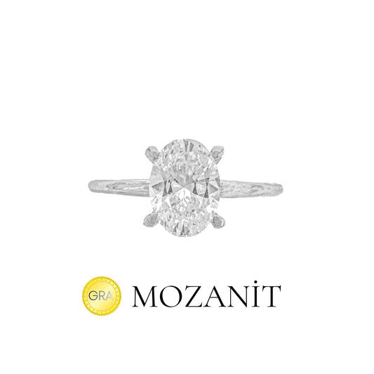 One Carat Moissanite Oval Ring
