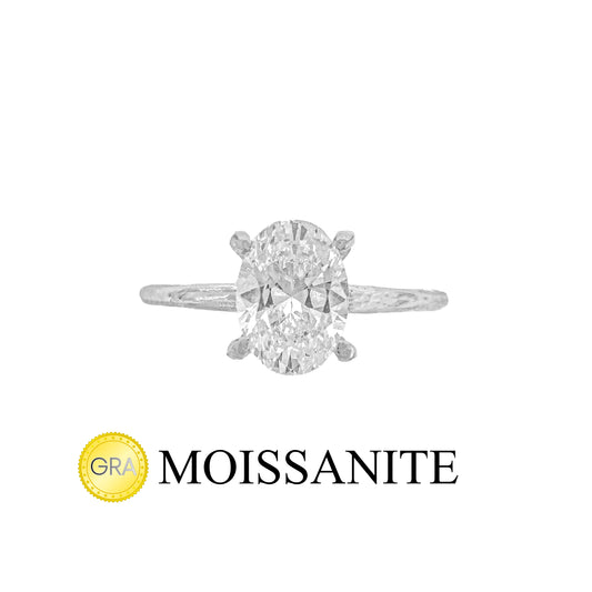 One Carat Moissanite Oval Ring