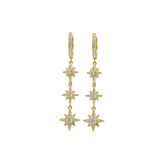 Dangling Star Hoop Earrings