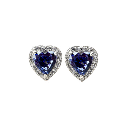 Tanzanite Stone Heart Pin Earring