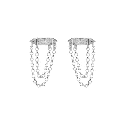 Baguette Stone Chain Earring