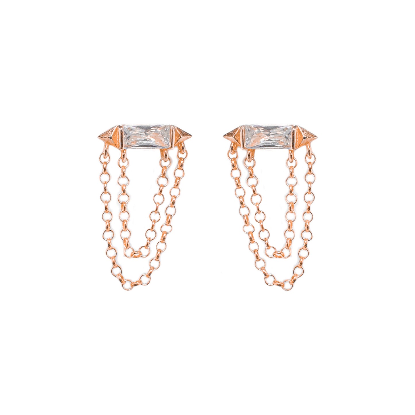 Baguette Stone Chain Earring