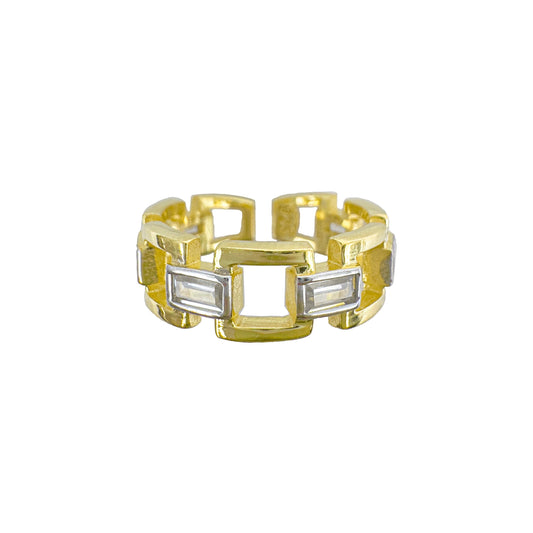 Baguette Stone Chain Model Ring