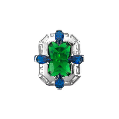 Blue - Green Baguette Stone Ring