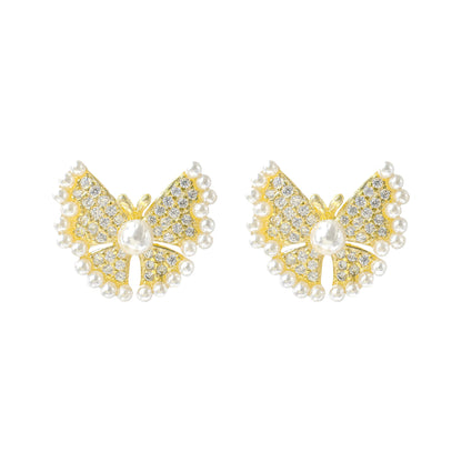 İnci Detaylı Butterfly Küpe