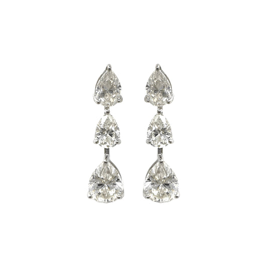 Dangling Moissanite Drop Stone Earrings