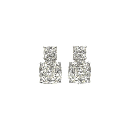 Square Stone Moissanite Earrings