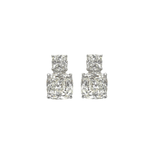 Square Stone Moissanite Earrings