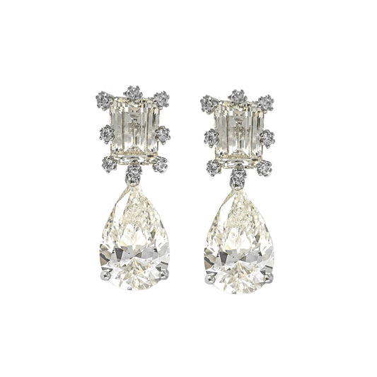 Drop Stone Dangle Moissanite Earrings