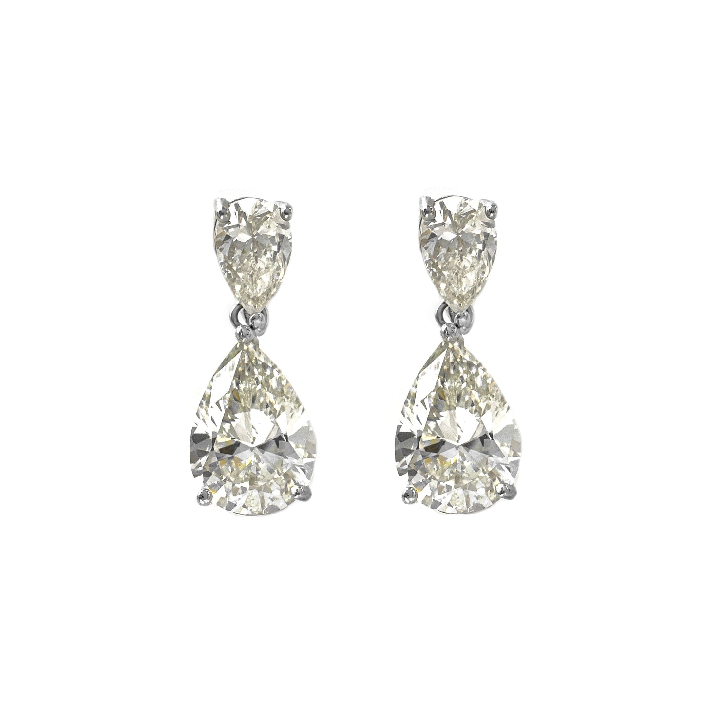 Moissanite Earrings with Drop Stones