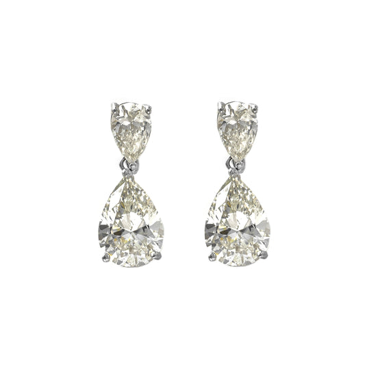 Moissanite Earrings with Drop Stones