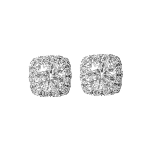 Square Stone Moissanite Earrings