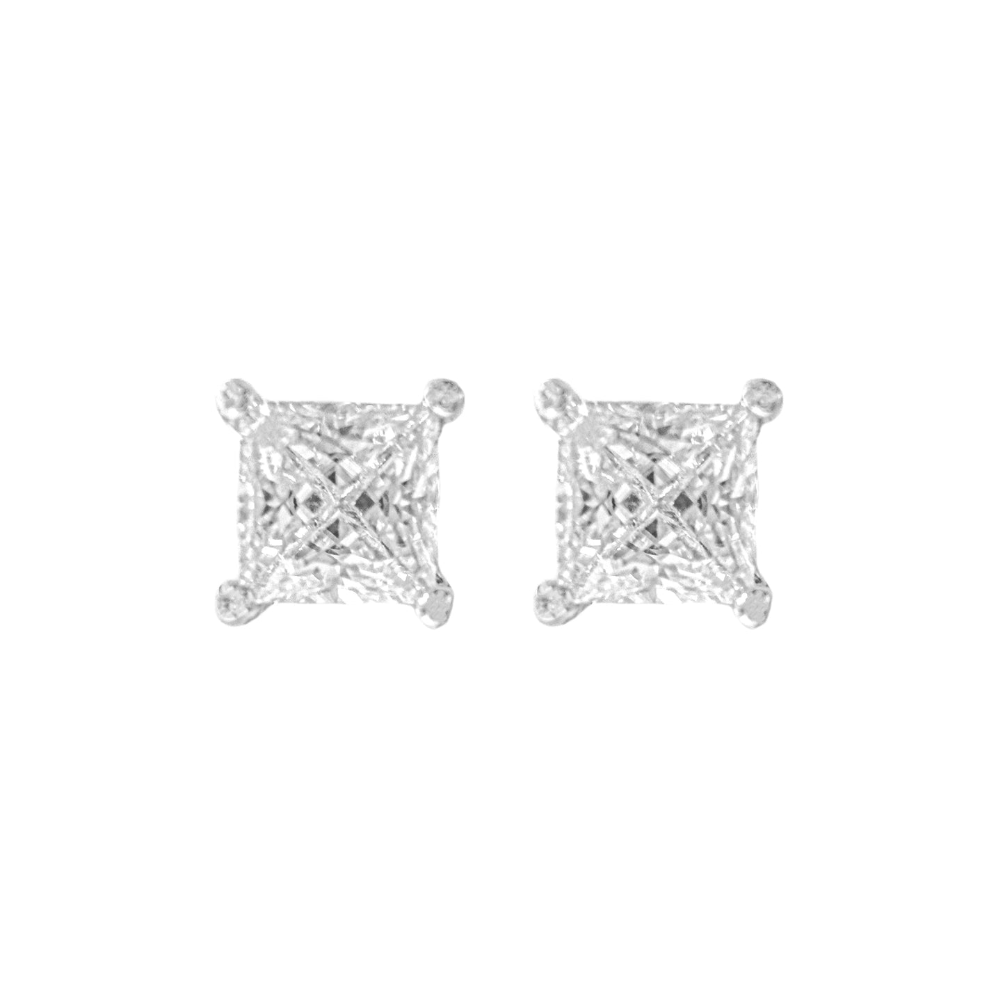 Moissanite Square Solitaire Earrings