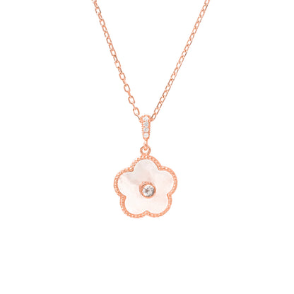 Mother of Pearl Stone Clover Necklace