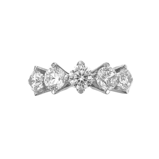 Three Carat Moissanite Five-Stone Ring