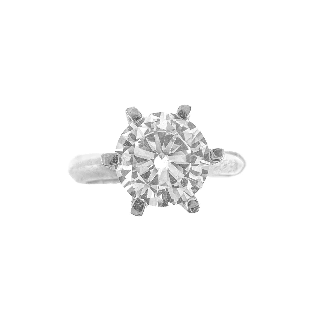 Two Carat Six Prong Moissanite Solitaire Ring