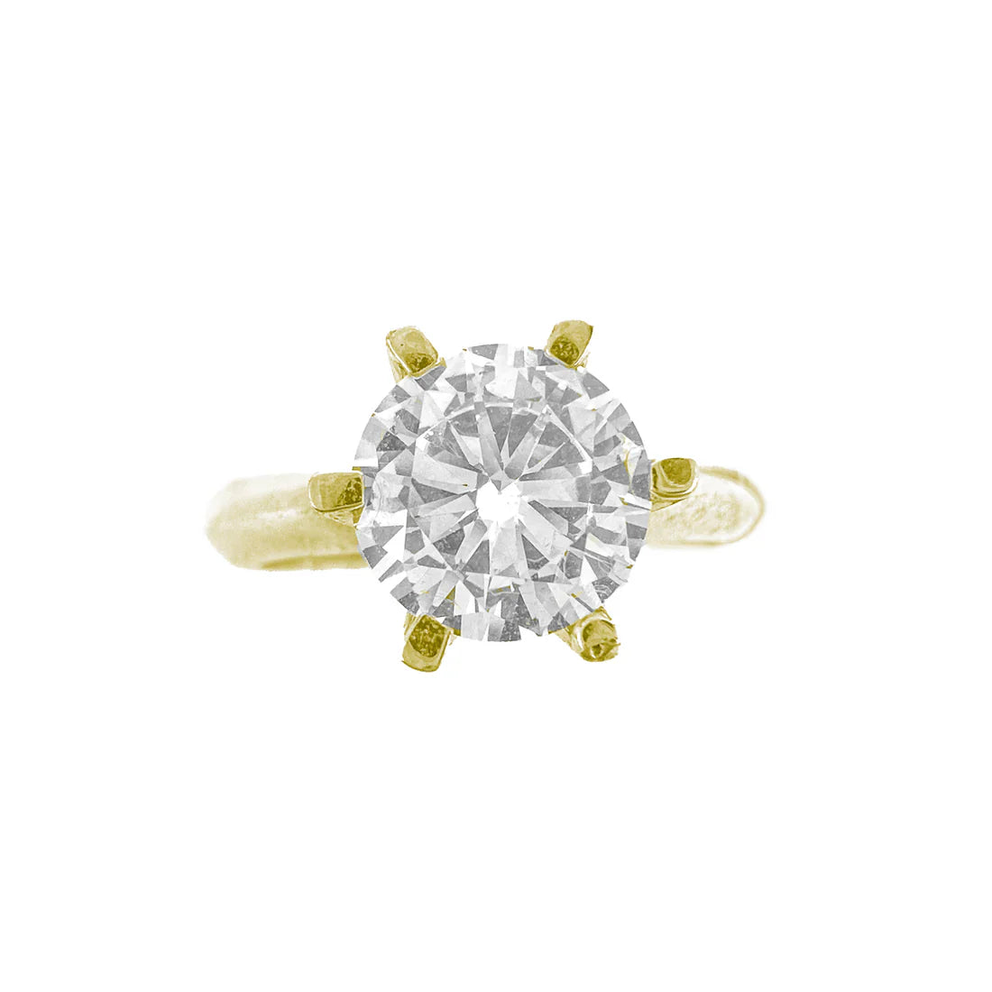 Two Carat Six Prong Moissanite Solitaire Ring