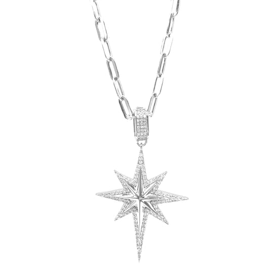 Paperclip Chain Polar Star Necklace