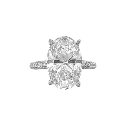 Oval Moissanite Ring with Side Stones