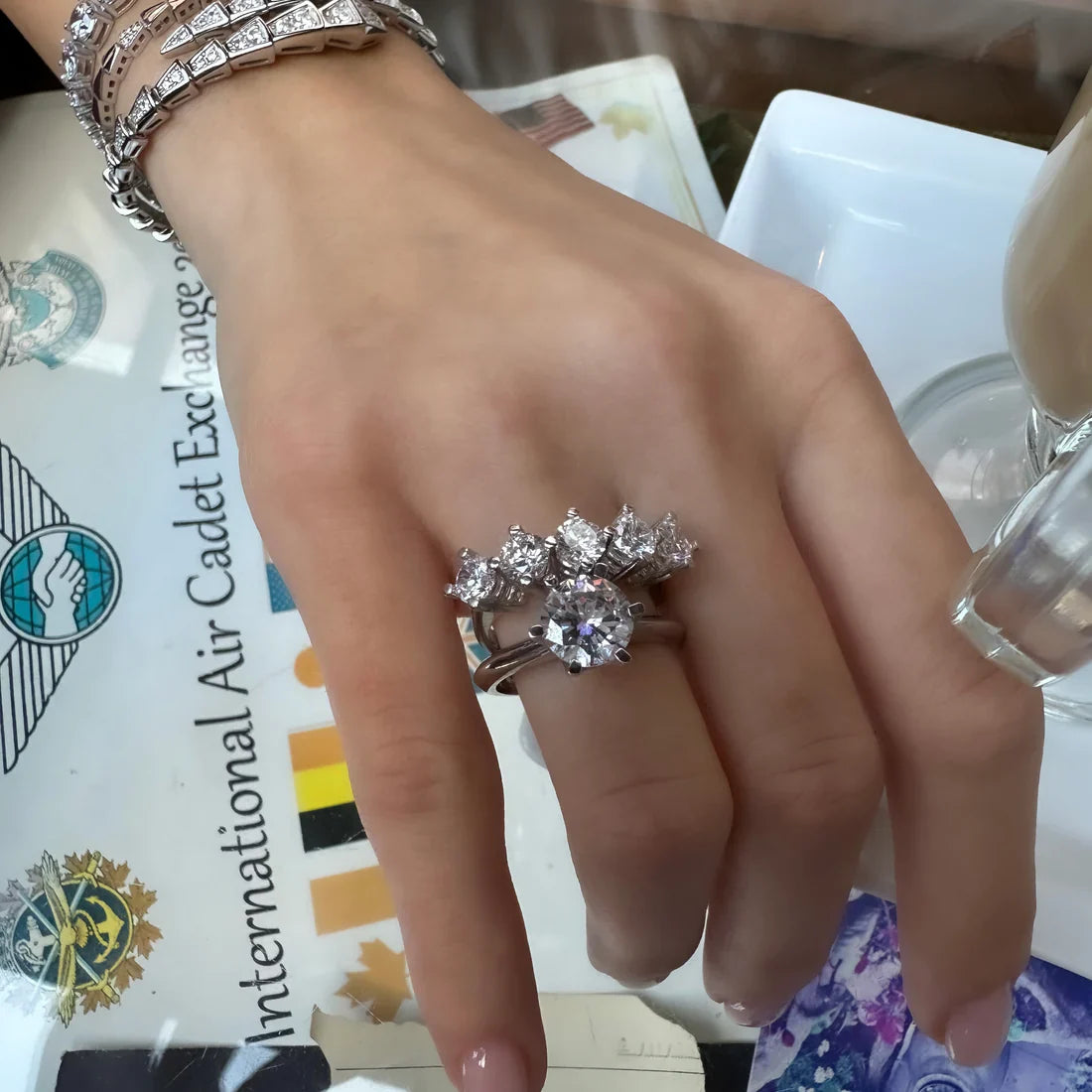 Two Carat Six Prong Moissanite Solitaire Ring